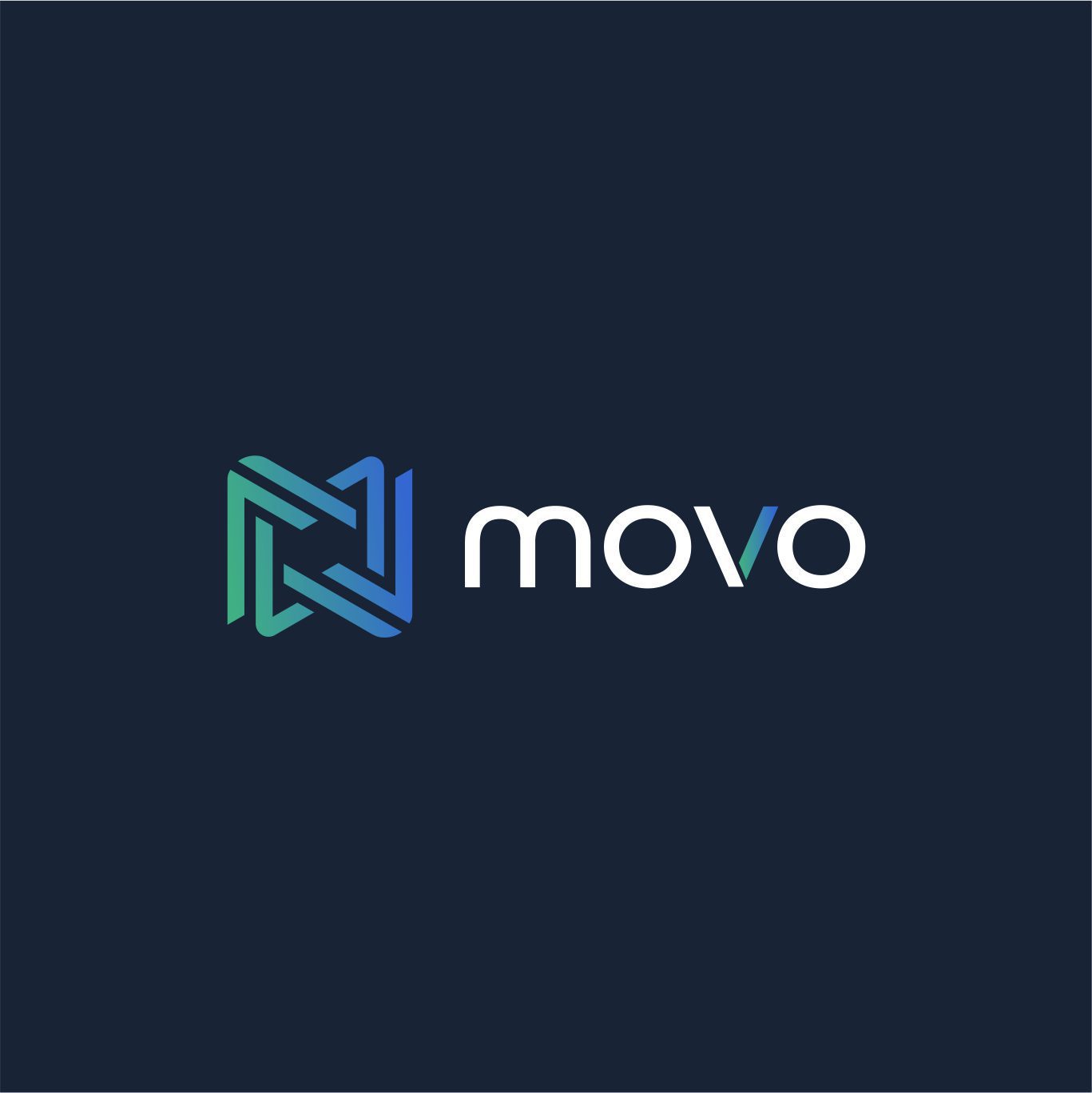 MOVO logo blue background